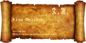 Kiss Meliton névjegykártya